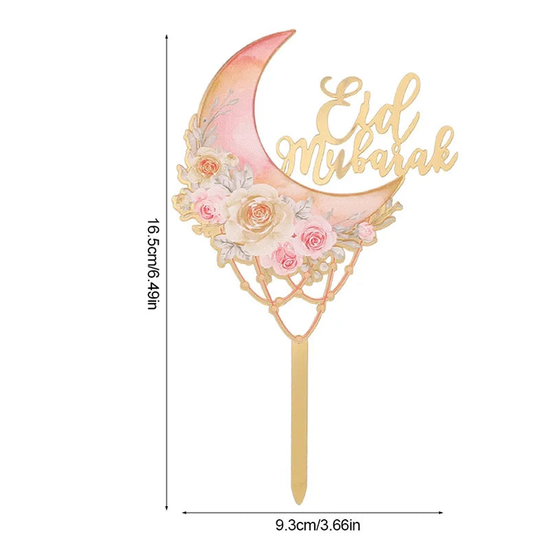décoration gâteau or rose bleu boho chic pique bois fleurs géométrique İslam fête