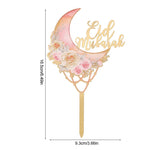 décoration gâteau or rose bleu boho chic pique bois fleurs géométrique İslam fête