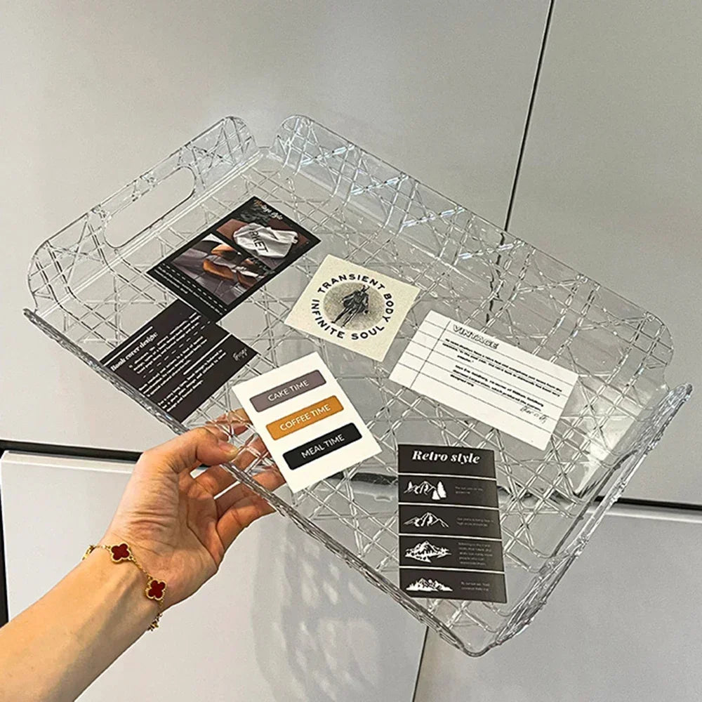 plateau service transparent moderne treillis geometrique rangement decor maison théière coupellesCHANTILLY boîtes verres diffuseur