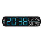 horloge numérique moderne écran led noir vert blanc réglable calendrier double alarme compteur