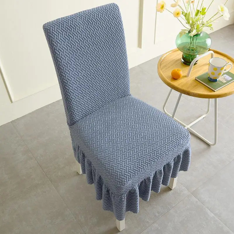 housses chaise moderne bleu beige tissu jacquard adhésif résistant taches