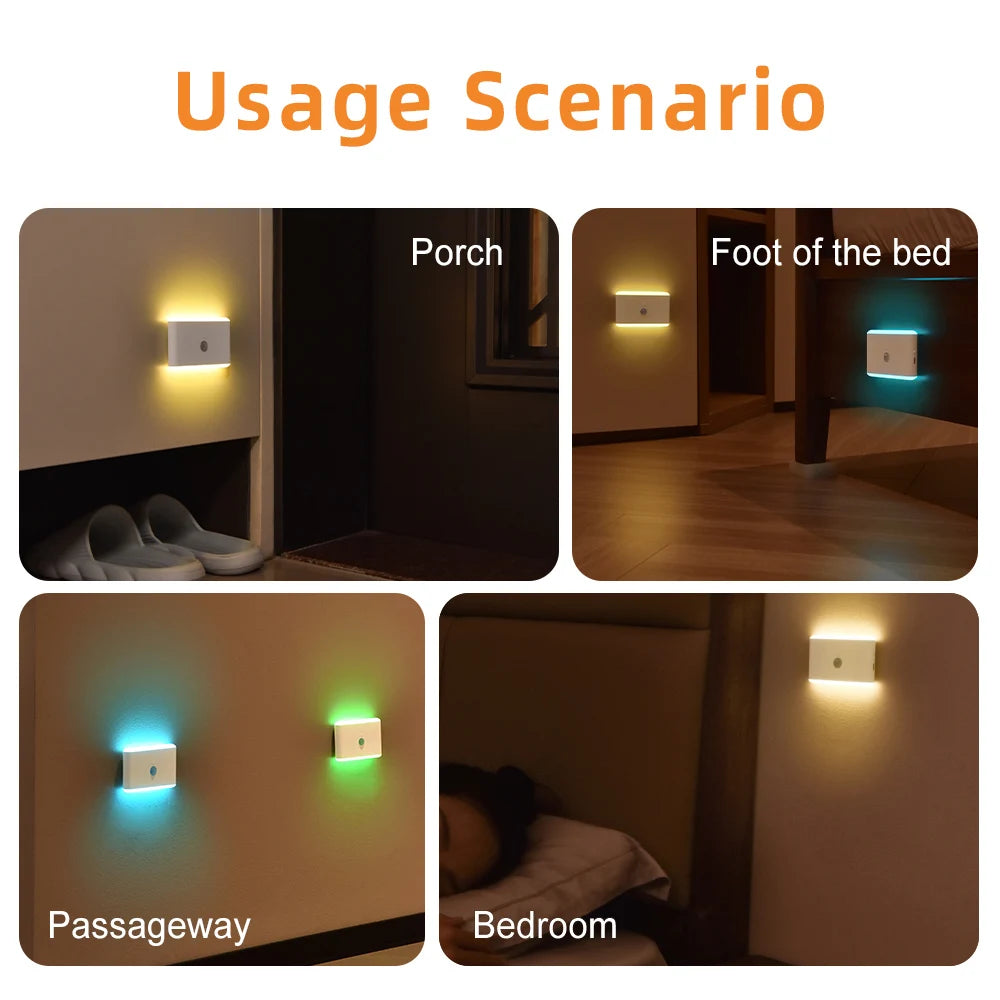 lampe murale led rechargeable usb détecteur mouvement blanc moderne minimaliste aimantée tactile