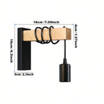 lampe murale bois naturel spirales noires moderne rustique fixée mur entrée chambre étude salon