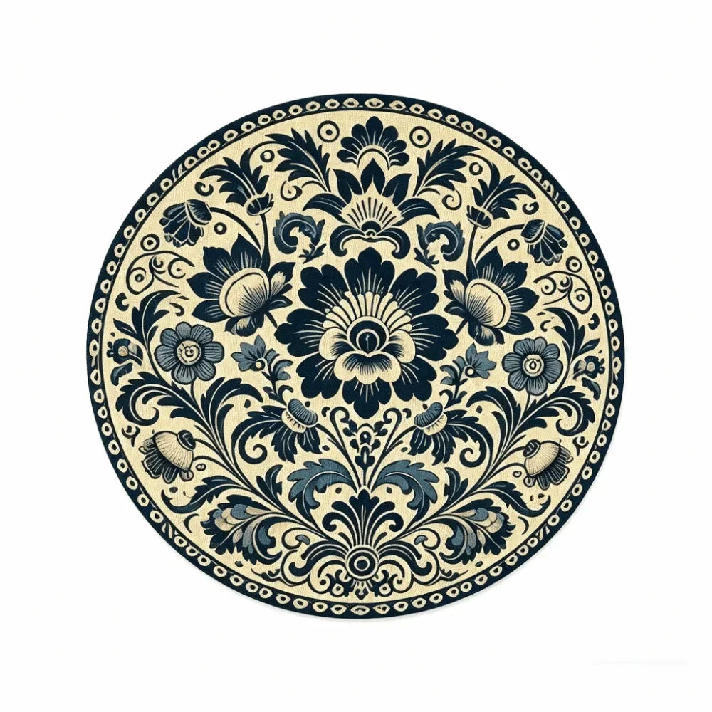 placemat classique floral oiseaux vert beige rose blanc 35cm 35cm