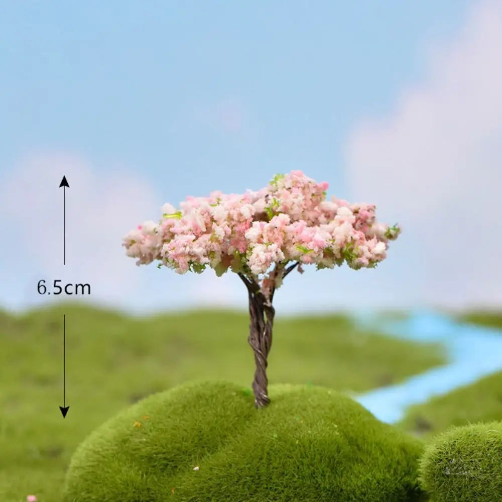 miniatures résine arbres feuilles fleurs vert jaune rose blanc paysage décoratif simulationextérieur