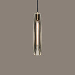 luminaire suspendu moderne verre transparent or métal cuivre chambre étude minimaliste