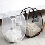 panier linge pliable noir gris maille moderne respectueux environnement poignées
