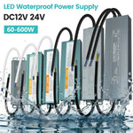 alimentation led étanche transformateur extérieur aluminium gris pilote dc 12v 24v éclairage