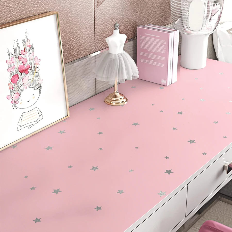 papier peint autocollant étoile flocon neige rose chambre enfant décoration nordique imperméable résistance humidité