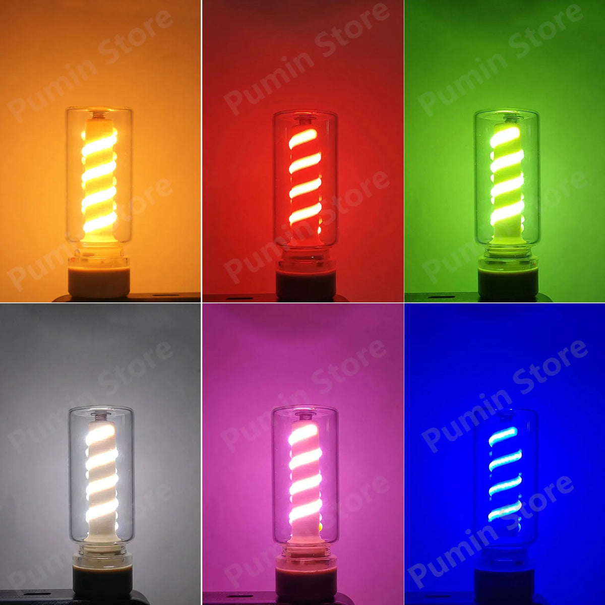 lampe nuit usb moderne spirale colorée transparente blanc chaud orange bleue rose verte