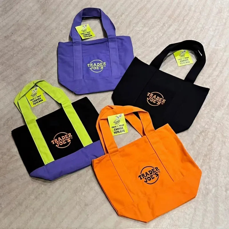 sacs main moderne toile orange violet noir vert fluo poignées détachables uni environnement protection