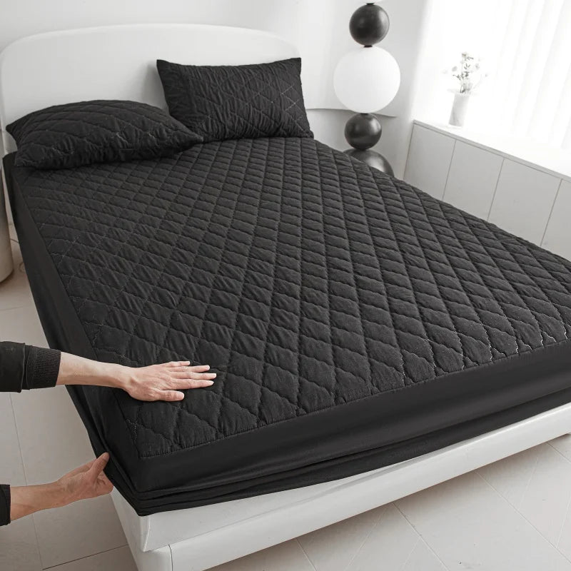 protège matelas imperméable antiallergique quilté gris moderne 14 pouces maison