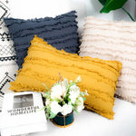 coussins décoratifs lin coton gris beige jaune boho chic 30x50cm 45x45cm 50x50cm