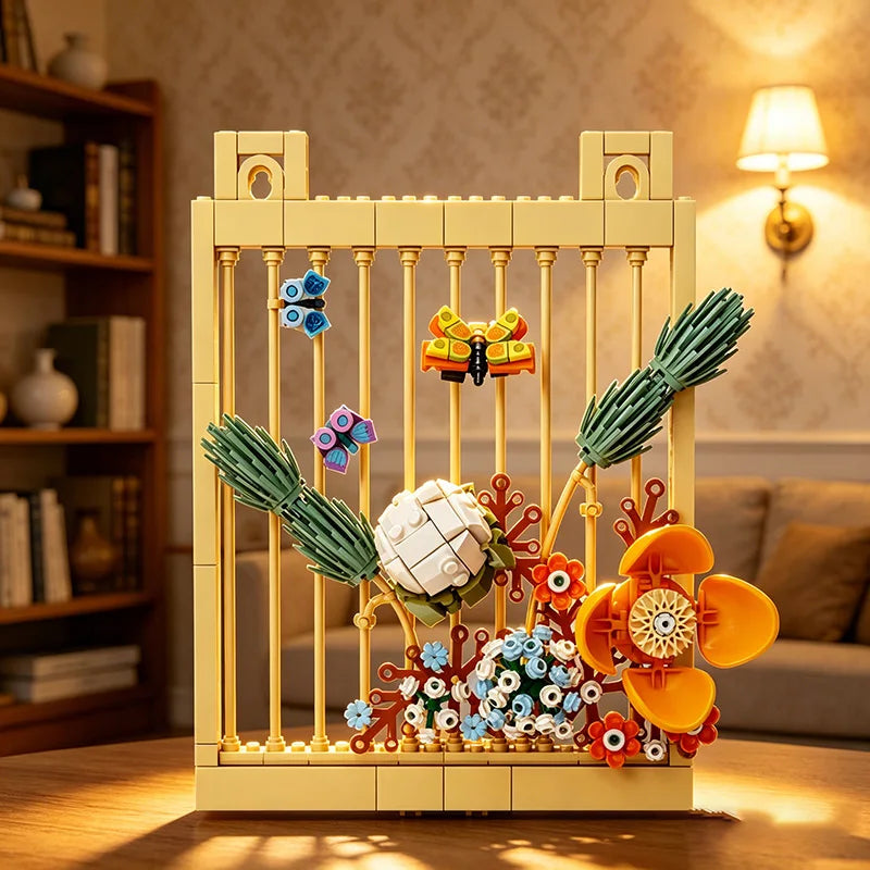 décoration murale cadre lego floral licorne colibri papillons fleurs animaux nature suspendu chambre enfants