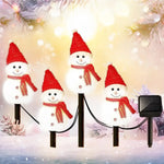 décoration noël bonhommes neige lumineux piquet glitter blanc vert jaune rose festiveextérieur jardin