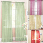 rideau léger voilage transparent tissu plissé bord dentelle couleur blanche bleue rouge pale