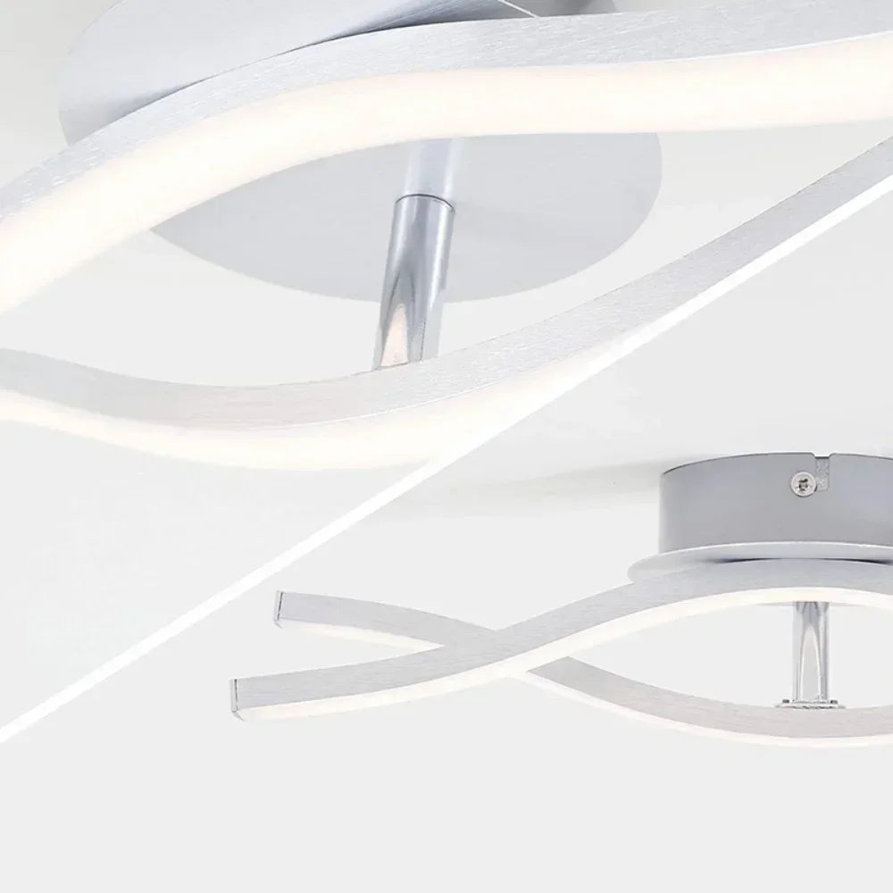 lampe moderne aluminium noir blanc flux lumineux élevé incurvé led contemporain