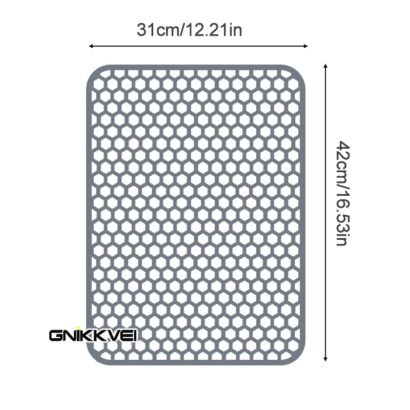 tapis cuisine silicone hexagones moderne noir résistant chaleur antidérapant respectueux environnement