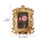 cadre photo résine ornements floraux roses relief blanc doré moderne baroque