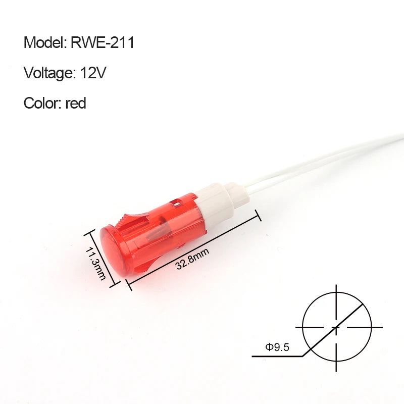 signal indicateur rouge vert jaune transparent moderne câble blanc 12V 220V 24VDC