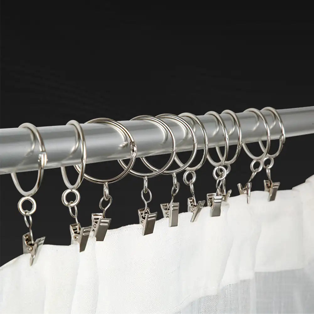 pinces tissu moderne métal argenté lisses opaques anneaux boucles crochet
