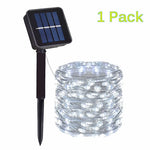 guirlande lumineuse solaire 100leds blanc multicolore moderne extérieure autoinstallation ip65 étanche festive jardin