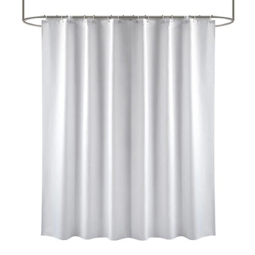 rideau douche moderne polyester uni gris marron bleu blanc opaques anneaux métalliques