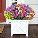 bouquet artificiel violet orange jaune blanc moderne minimaliste intérieur mariage anniversaire baby shower