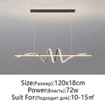 suspension lumineuse moderne ondulé noir blanc fixations chaines