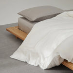 housse couette lyocell 100% 220x240cm douce blanche literie luxe minimaliste maison