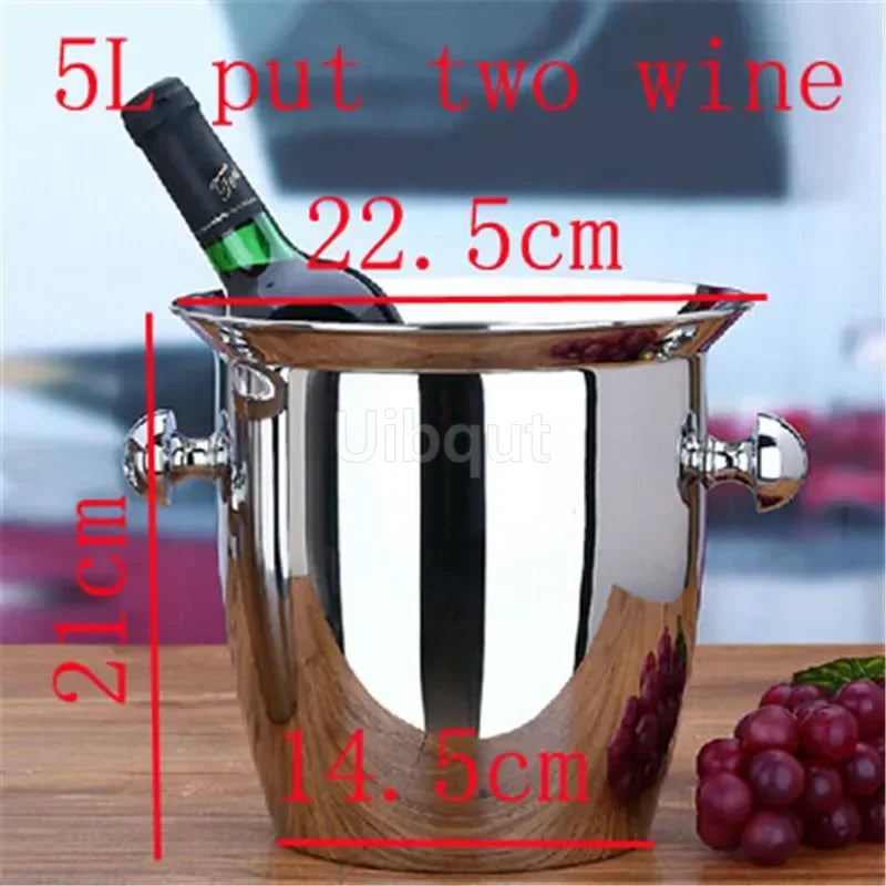 cuve vin acier inoxydable poignées vin whisky champagne seau glace