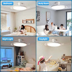 ventilateur moderne blanc led pales télécommande ac220v invisible lumineux cuisine