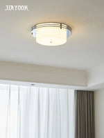 lampe moderne blanc chrome verre opaque 30cm 40cm LED 3000K 4500K 6000K(touches)