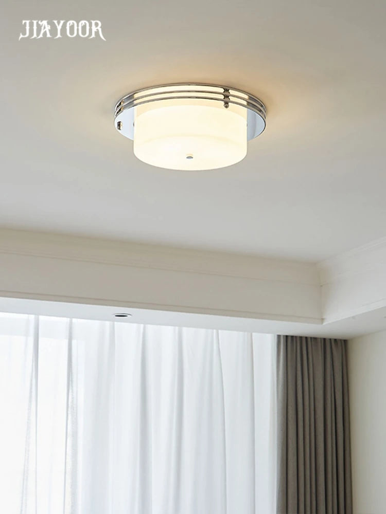 lampe moderne blanc chrome verre opaque 30cm 40cm LED 3000K 4500K 6000K(touches)