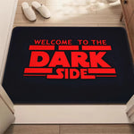 tapis moderne noir rouge welcome dark side antidérapant polyeste mousse pe