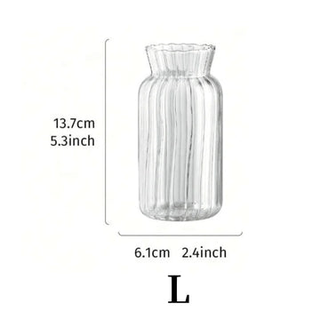 vases transparents modernes rayures verticales poignée métallique décoration intérieure table centrale pièces