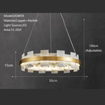 suspension lumineuse moderne blanche dorée veines carrées cuivre salon restaurant