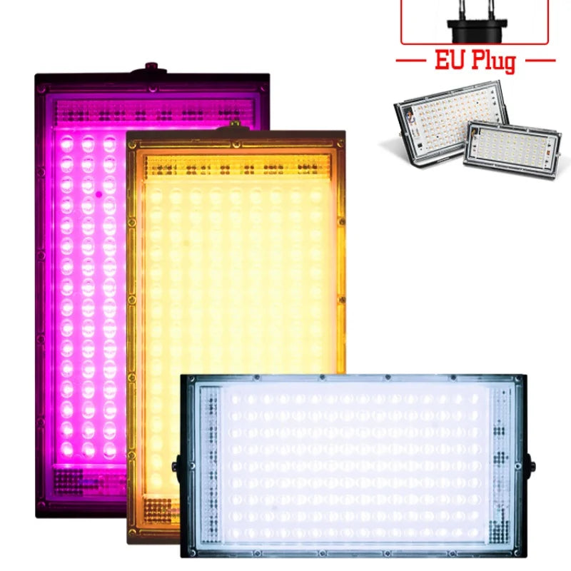 lampe led full spectrum 50w 100w noir blanc rose moderne clips cabled interrupteur grow