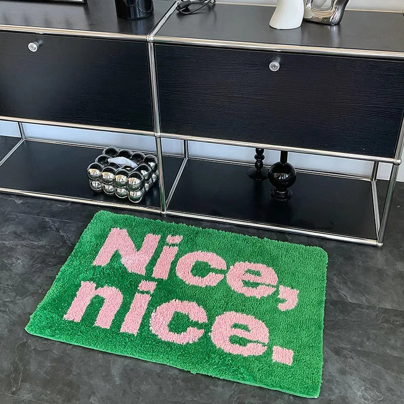 tapis moelleux moderne motif floral résistant décoloration vert rose blanciaux clips inclusion