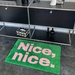 tapis moelleux moderne motif floral résistant décoloration vert rose blanciaux clips inclusion