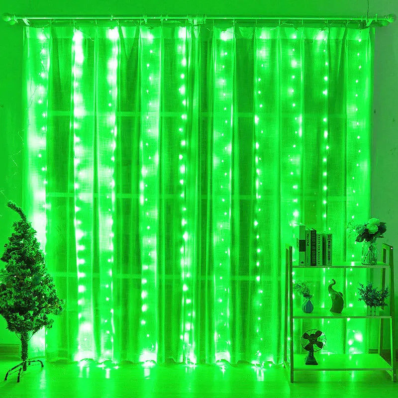 rideau lumineux led blanc moderne télécommande 5v ip65 adaptable 3x3m 3x2m 3x1m