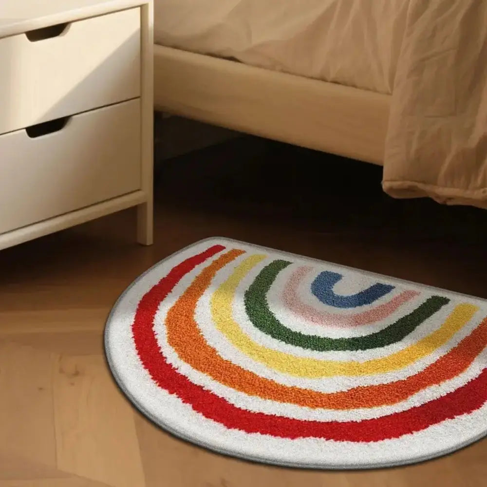 tapis arc ciel moderne polypropylene multicolore doux résistant intérieur extérieur voyage pique nique