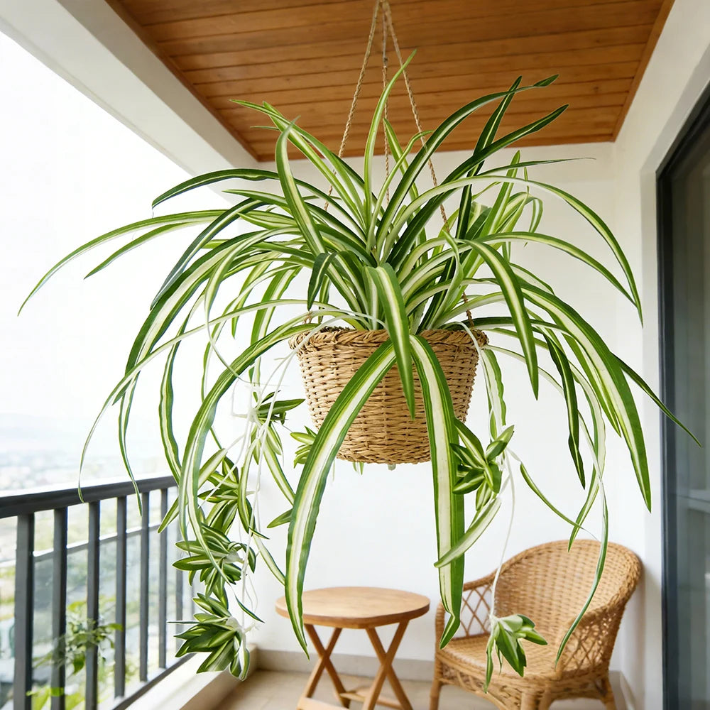décoration intérieure plante verte pot couleur feuilles longues PVC suspension chambre salon
