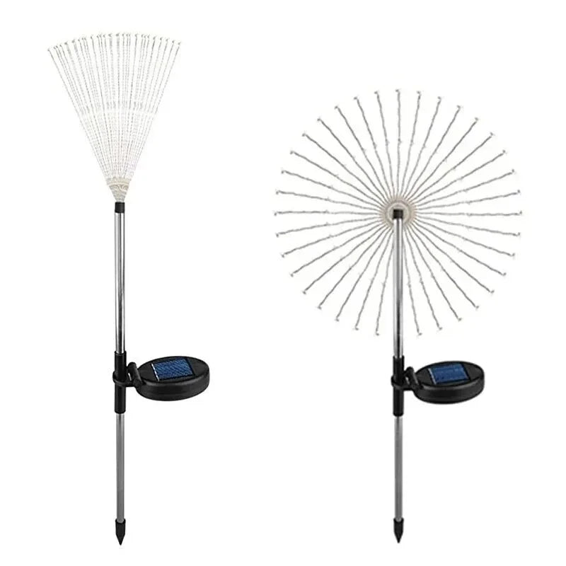 éclairage solaire extérieur 200 LED multicolore moderne étoile lumineuse piquet métallique jardin festif