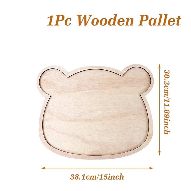 plateau bois ours moderne plateau fromage anniversaire enfant décoration fête charcuterie biscuits