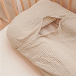 coussin bébé coton texture moderne beige clair doux respirant poignée 80x55cm