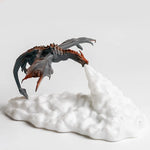 lampe led 3d imprimée dragon feu noir orange moderne veilleuse rechargeable usb magma