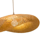 Suspension lumineuse tissée bambou naturel moderne salon chambre d'hôtel