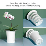 pots fleurs plastique blanc moderne double couche conteneur plantes intérieur plateau jardin 12cm