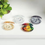 boîte bijoux transparente multicolore imprimée coquillages artisanale décoration